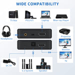 ZORBES HDMI Converter 4K60Hz HDMI to HDMI +SPDIF Optical +3.5mm AUX Stereo,3 in 1 HDMI Converter Adapter for PS4,PS5,Xbox,Apple TV, Fire TV, Blu-Ray Player,Headset,Speaker,Monitor