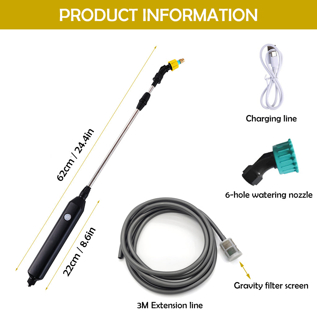 Supvox Electric Agriculture Sprayer with 3m Pipe & 2 Nozzles, USB Rechargeable Sprayer Pump, Portable Sprayer for Gardening for Greenhouse Planting Bush Flower Agriculture