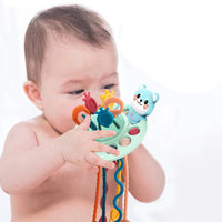 PATPAT Sensory Toys for Kids, Bear Activity Toy for Baby Sensory Development Silicone Montessori Toys for Toddler Soothing Toy Kids Interactive Toy Early Educational Toys Gifts for Newborns - Blue