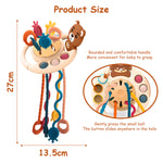 PATPAT Sensory Toys for Kids, Bear Activity Toy for Baby Sensory Development Silicone Montessori Toys for Toddler Soothing Toy Kids Interactive Toy Early Educational Toys Gifts for Newborns - Brown
