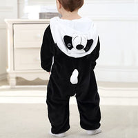 SNOWIE SOFT Baby Jumpsuit for Boys Girls Flannel Cartoon Panda Pajamas for Kids Warm Soft Flannel Pajamas for Kids Party Cartoon Jumpsuit for Girls Boys (12-18 Month)