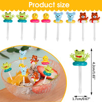 HASTHIP 8 Pcs Food Fruit Forks for Kids, Swimming Ring Cute Animals Little Forks, Cartoon Fruit Food Toothpicks for Dessert Party Decor, Food Fruit Forks for Toddler, Reusable, Food Grade Plastic