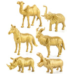 PATPAT Animals Toys for Kids 6 PCS Realistic Golden Wild Animal Model Figure Playset Plastic Animal Action Figures Wild Animals Party Cake Topper Decoration Room Decor Gift for Boys Girls