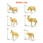 PATPAT Animals Toys for Kids 6 PCS Realistic Golden Wild Animal Model Figure Playset Plastic Animal Action Figures Wild Animals Party Cake Topper Decoration Room Decor Gift for Boys Girls