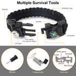 Proberos 20 in 1 Survival Bracelet Kit with SOS LED Light, Paracord Bracelet, Compass, Screwdriver Whistle, Flintstones, Emergency Bracelet for Outdoor Camping, Survival Gadgets, Camping Accessories