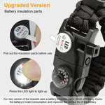 Proberos 20 in 1 Survival Bracelet Kit with SOS LED Light, Paracord Bracelet, Compass, Screwdriver Whistle, Flintstones, Emergency Bracelet for Outdoor Camping, Survival Gadgets, Camping Accessories