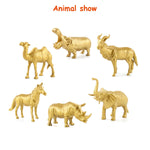 PATPAT Animals Toys for Kids 6 PCS Realistic Golden Wild Animal Model Figure Playset Plastic Animal Action Figures Wild Animals Party Cake Topper Decoration Room Decor Gift for Boys Girls