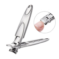 MAYCREATE Nail Cutter For Men, Nail Clippers Wide Jaw Opening Stainless Steel Foldable Nail Trimmer Anti Splash Toenail Clippers Travel Portable Pedicure Manicure Kit