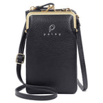 PALAY  Women Crossbody Phone Bag Ladies Wallet Small Soft PU Leather Cell Phone Purse Mini Shoulder Bag with Strap Card Slots (Black)