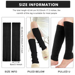 PALAY Leg Warmers for Women Juniors Fashion Ribbed Knitted Calf Length Stocking Boot Socks Cuffs Fall Winter Leg Warmer for Party Sports Yoga (Black)