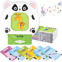 PATPAT Talking Flash Cards Learning Toys, English Words Learning Machine for Kids, Cartoon Panda Reading Machine with 112 Sheet Flash Cards Gifts for Preschool Kids Boys Girls Toddler Age 3 4 5 6 7 8