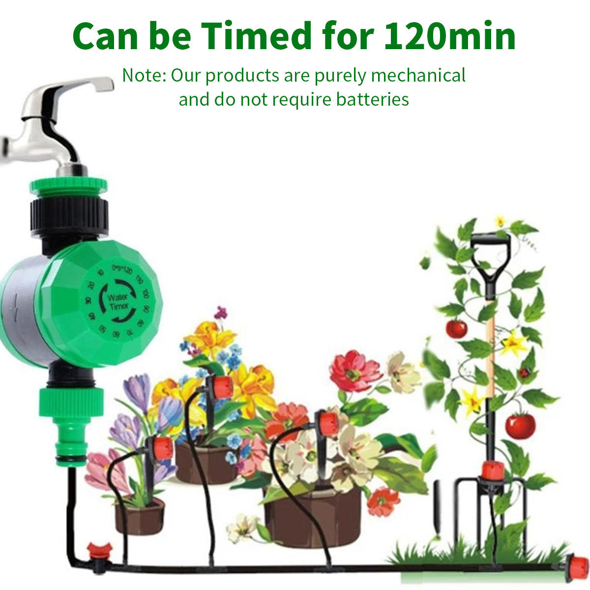 HASTHIP Drip Irrigation Timer for Garden Farm, Manual Irrigation Water Timer for Garden Hose Sprinkler, Mechanical Timer, No Need Battery and Easy to Use