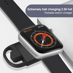 ZORBES Portable Wireless Charger for Apple Watch, 2-in-1 USB A & USB Type C Charger for iWatch, Magnetic Wireless Fast Charger Compatible for Apple Watch Series SE 7 6 5 4 3 2 1 44mm 42mm 40mm 38mm