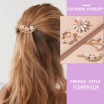 SANNIDHI 4 Pack Hair Clips for Women Fashion Alloy Barrettes Clips Hairpins Set Rhinestone Flower Hair Pin Clip Decorative Hair Accessories for Girls Ladies