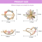 SANNIDHI 4 Pack Hair Clips for Women Fashion Alloy Barrettes Clips Hairpins Set Rhinestone Flower Hair Pin Clip Decorative Hair Accessories for Girls Ladies