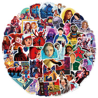 HASTHIP 50pcs Hit Anime Stickers 'Stranger Things' Themed Sticker Graffiti Sticker Set Sticker for DIY Crafts Photo Album Stickers Art Aesthetic Stickers Skateboard Stickers Phone Case Sticker