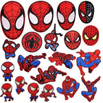 ZIBUYU 20pcs Cartoon Spider Man Cloth Sticker, Patches Embroidery Iron on Patches, Multicolored Applique Embroidery Decorative Sewable Repair Patches for Clothing, Jackets, Jeans, Bags DIY