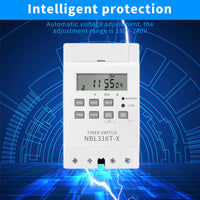 Serplex Timer?Switch?Electrical?On Off, 220v Home Appliance Timer Switch Daily/Weekly Auto Cut Off Timer Switch Digital?Timer Control With 16 Timing Settings Din Rail Mount Powered by AAA Battery