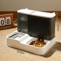 Qpets 2 in 1 Automatic Food Feeder and Water Dispenser Gravity Design Auto Feeding 3L Cat Food Dispenser Food Feeder and Auto Dog Water Dispenser 1 L for Small Medium Big Dog Pets Puppy Kittens