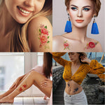 MAYCREATE 40 Sheets Color Tatto Sticker Flowers Temporary Tattoos Stickers Roses Butterflies Tatto Stickers Assorted Tatto Sticker for Body Art Tattoos Art Waterproof Temporary Tattoos Stickers