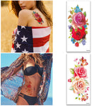 MAYCREATE 40 Sheets Color Tatto Sticker Flowers Temporary Tattoos Stickers Roses Butterflies Tatto Stickers Assorted Tatto Sticker for Body Art Tattoos Art Waterproof Temporary Tattoos Stickers