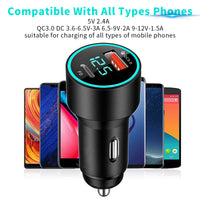 STHIRA Car?Charger?Fast?Charging with18W PD +18W QC3.0, 36W Full Metal Car?Charger?Adapter, Voltage Display Mobile?Charger?for?Car for iPhone 14 13 12 11 Pro Max, iPad, Samsung Galaxy S22 S21 S10