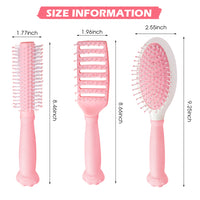 MAYCREATE Set of 3 Hair Comb for Women Girls Hair Brush Set Anti Static Scalp Massage Comb Hair Straightener Detangling Paddle Brush, Gift Box Packing (Pink)