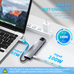 Verilux  7 in 1 USB C Hub,Type C to 4K HDMI Output,PD Charging Port,RJ45 Ethernet, SD/TF Card, USB 3.0,USB 2.0 USB C Hub for MacBook Pro, MacBook Air M1, Switch,and More Type-C Enabled Device