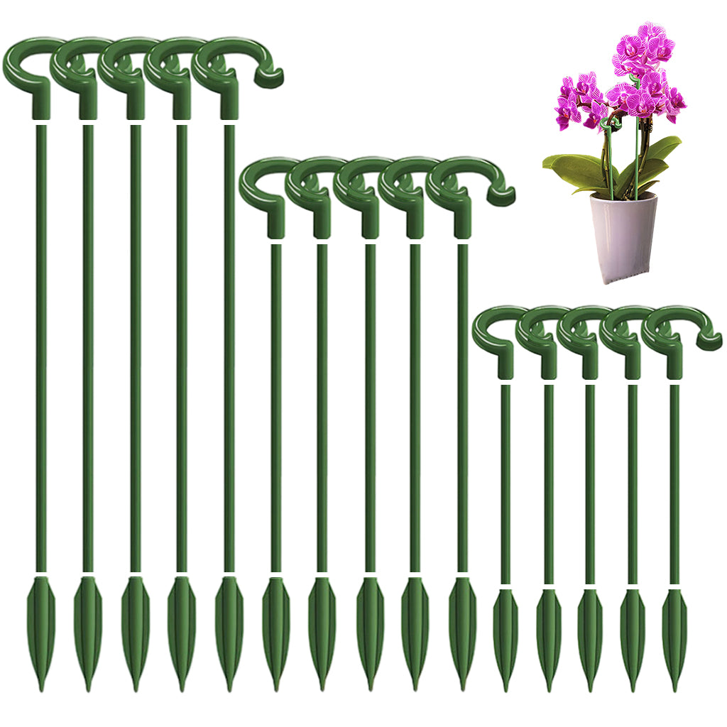 HASTHIP  15pcs Plant Stakes Wire Plant Stake Flower Support Stake Rings Plant Support Sticks for Phalaenopsis Orchid Single Stem Flowers, Amaryllis, Peony, Lily