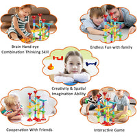 PATPAT  Marble Run Toy, 50Pcs Building Toys Educational Learning Toy, Marble Race Coaster Construction Railway Building Blocks Toy for Boys Girls (4+ Years Age)