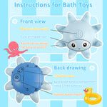 PATPAT Baby Bath Toys, Octopus Spray Toy Octopus Induction Spray Water Toys for Kids Sprinkler Toy with LED Light Up Toy Bath Toys for Baby 6 - 24 Months Bathtub Toy Gifts for Toddlers Boys Girls