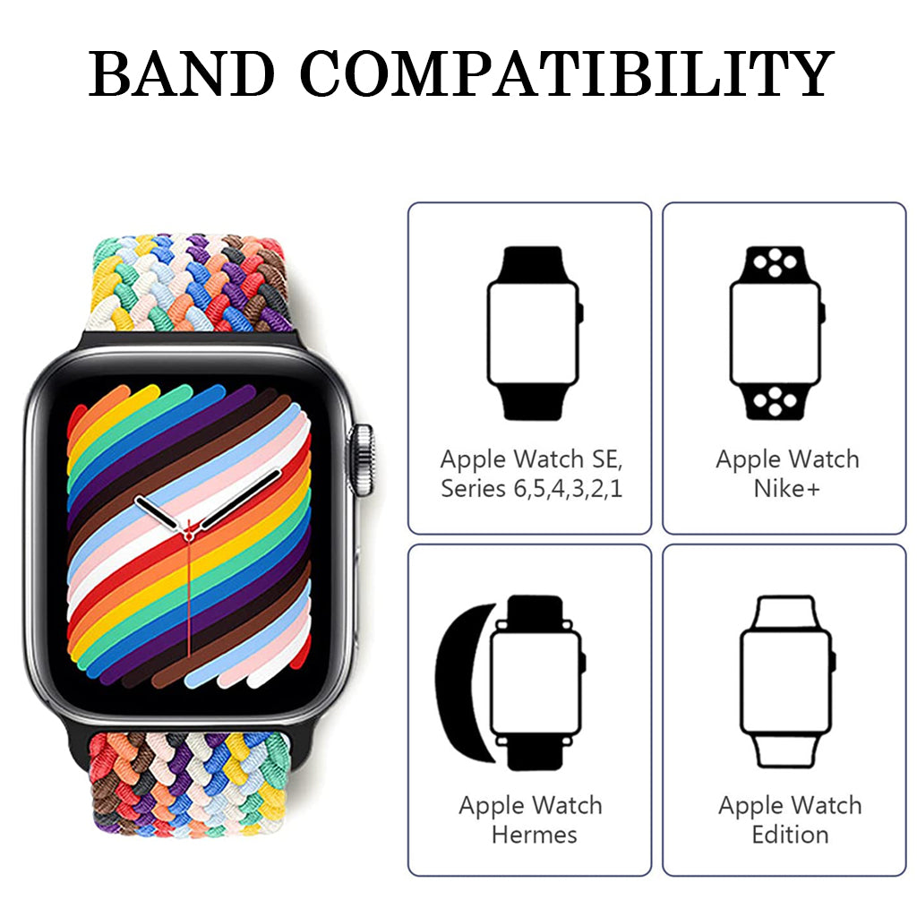 ZORBES for Apple?Watch?Band, Pack of 2 Braided Solo Loop Watch Strap Compatible with Apple Watch Straps 45mm 44mm 42mm, Breathable Elastic Nylon Straps for iWatch Series Ultra 8 7 6 5 4 3 2 SE