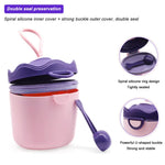 SNOWIE SOFT  300g Baby Formula Dispenser, Portable Milk Powder Dispenser Container with Carrying Handle and Scoop, Foodgrade PP Double Layer Anti-Leak Design for Outdoor Travel Home (Purple)