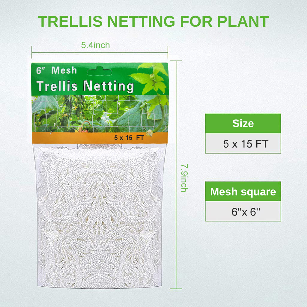 HASTHIP 5*15 ft Creeper Plant Support Net For Agriculture And Gardening, Heavy-Duty Polyester Creepers and Climbers Plants Trellis Netting for Climbing Plants, Vegetables, Fruits, and Flowers