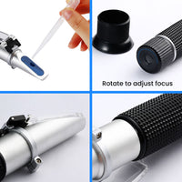 ZORBES Refractometer for Wine Beer Brewing with ATC and Dual Scale of Brix 0-40% and Alcohol 0-25% vol, Refractometer for Measuring Sugar Content in Grape Juice & Predicting Wine Alcohol Degree