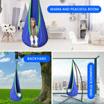 Supvox Swing Chair for Kids Baby with Air Cushion, 100% Cotton Child Hammock Chair with Free Hanging Accessories for Indoor Outdoor Balcony(for Under 100Kg)