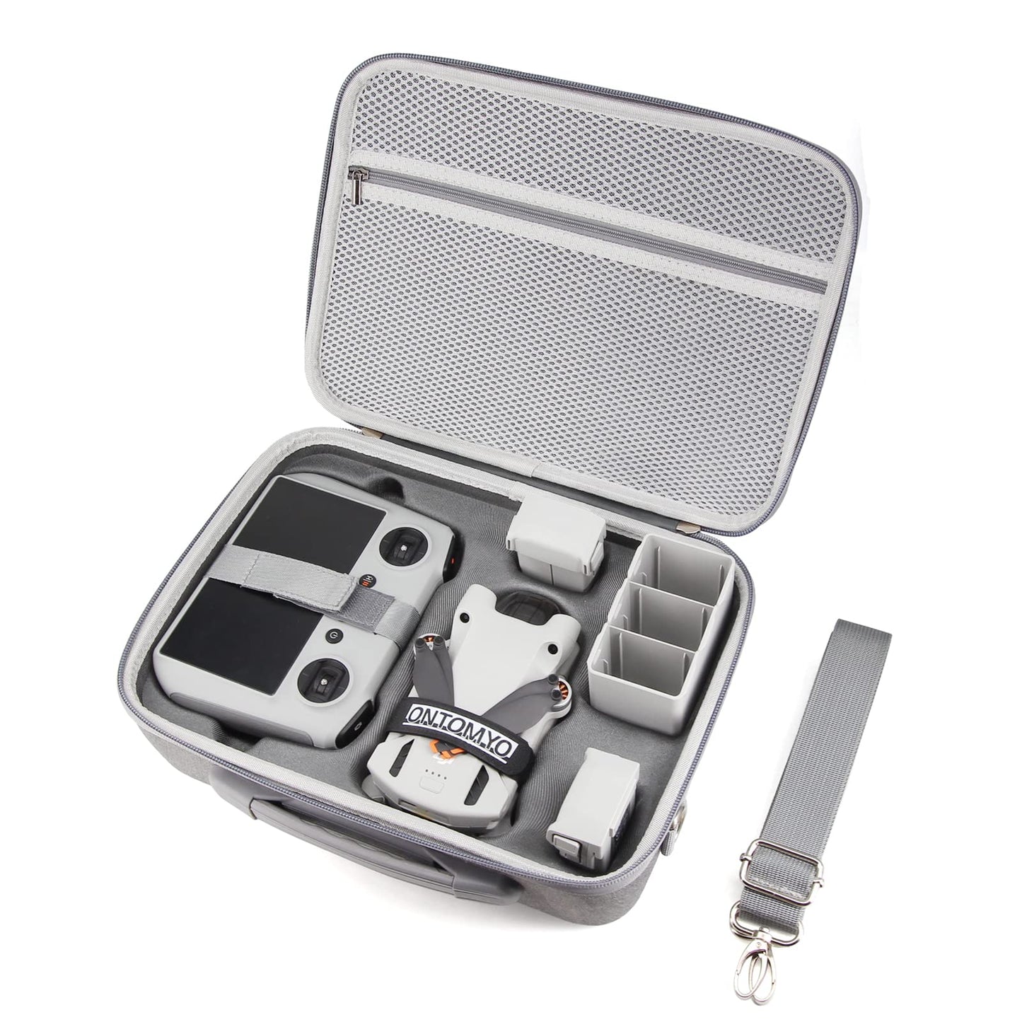 HASTHIP Carrying Case for DJI Mini 3 Pro, Portable Compact Storage Bag Hard Case Set with Strap Storage Travel Case Compatible with DJI Mini 3 Pro and Drone Controller Accessories Bag (Case Only)