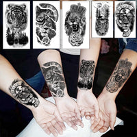 MAYCREATE 38 Sheets Temporary Tattoo Sticker For Men Black Tatto Sticker Beast on Arm Waterproof Large Tattoo Stickers Assorted Tatto Sticker