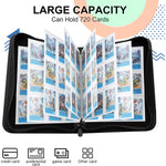 PATPAT Poke-mon Binder, Big Size Trading Cards Album for 720 Poke-mon Cards Cartoon Prints Zipper Bag Trading Card Binder Poke-mon Cards Collection Bag Game Cards Case Gift for Kids Boys Girls