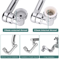 HASTHIP Swivel Faucet Extender, 1080¡ã Rotatable Multifunctional Extension Faucet, Universal Sink Water Aerator, 2 Mode Splash Nozzle Filter Extension, Can Be Used for Bathroom Sink, Kitchen Sink