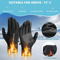 GUSTAVE Winter Gloves For Men, Riding Gloves Finger Gloves, Gloves for Men Winter Warm Touchscreen Thermal Fleece Lined, Black, L