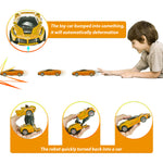 PATPAT Toy Car for Kids, Plastic Car Toy Automatic 2-in-1 Collision Deformation, One Button Transforming Robot Car Toy Pull Back Car Toy, Birthday Gift for Boy, Toys for 3 Year Old Boy (Orange)