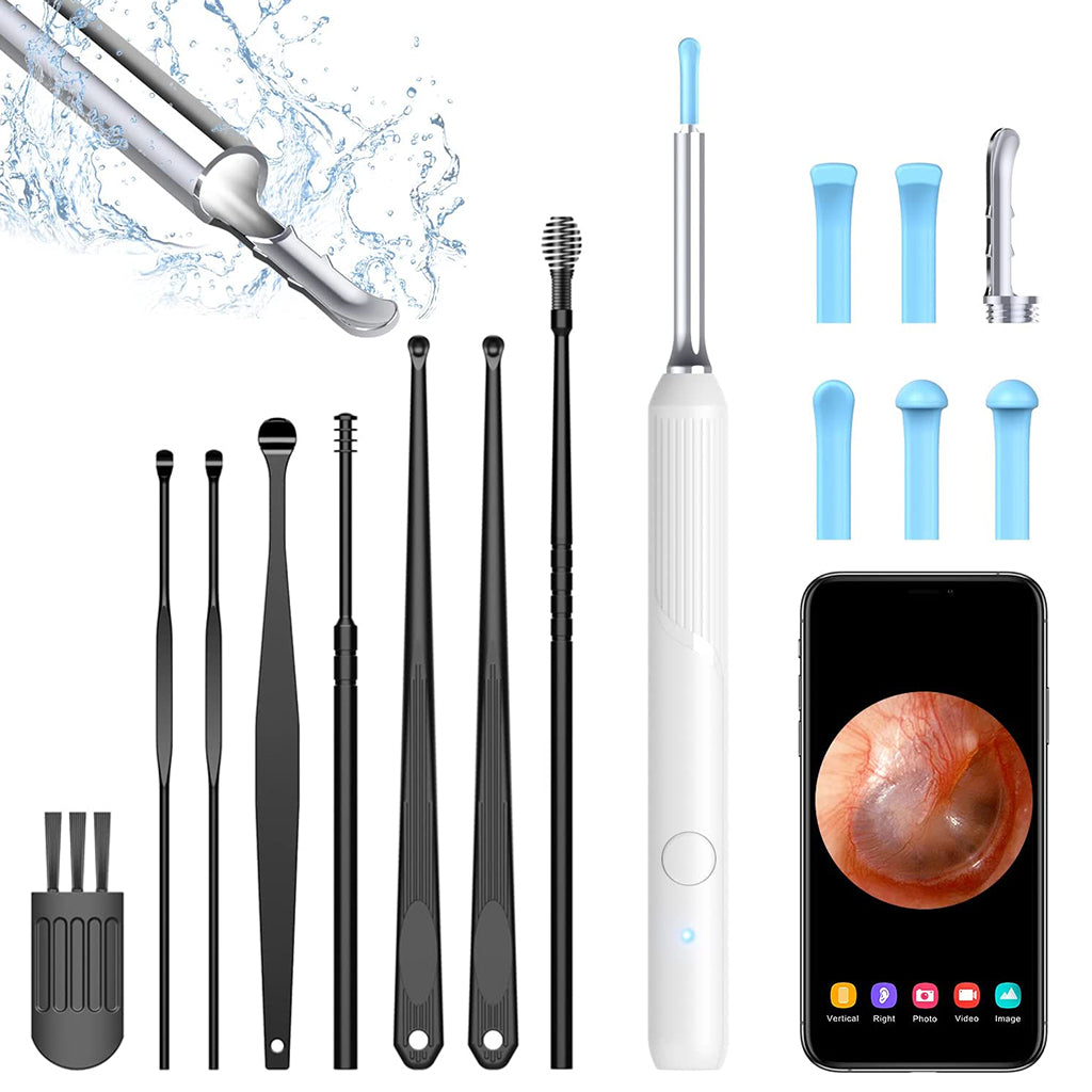 HASTHIP Ear Wax Remover Tool Kit Camera 9 Pcs Ear Cleaner Tool Wireless HD 1080P 3.9mm Ear Wax Cleaner Machine with 6 Led Lights 350 mAh Ear?Camera?for?5 Spade Ear Cleaner Camera for iOS & Android