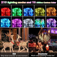 ELEPHANTBOAT 10M RGBIC LED Fairy String Lights with Bluetooth APP&Remote Control, Smart Christmas Tree Lights IP65 Waterproof Lights LED String Lights with Music Sync, Timing Function