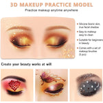 MAYCREATE  Makeup Practice Face Board Skin Realistic 3D Makeup Practice Skin for Eyebrow, Eye Makeup Dummy For Women, Reusable Silicone Makeup Face for Beginner Makeup Artist The Perfect