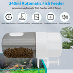 Qpets 340ml Automatic Fish Feeder Aquarium Automatic Fish Feeder with 3 Timer, Moisture-Proof Aquarium Tank Fish Food Dispenser Electric Auto Fish Food Dispenser Adjustable Feeding Amount