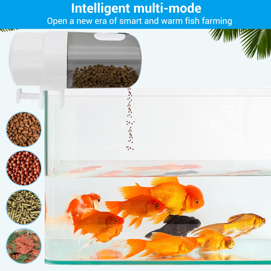 Qpets 340ml Automatic Fish Feeder Aquarium Automatic Fish Feeder with 3 Timer, Moisture-Proof Aquarium Tank Fish Food Dispenser Electric Auto Fish Food Dispenser Adjustable Feeding Amount