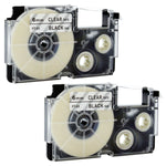HASTHIP 2 Pcs 6mm Label Printer Tape Compatible Casio XR-6WE 6mm Labeling Tapes Replacement for KL-120, KL-60, KL-820, KL-7400, KL-G2, KL-HD1 Ez Label Maker (Black Ink on White Tape -6 mm x 8m)