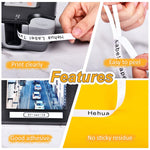 HASTHIP 2 Pcs 6mm Label Printer Tape Compatible Casio XR-6WE 6mm Labeling Tapes Replacement for KL-120, KL-60, KL-820, KL-7400, KL-G2, KL-HD1 Ez Label Maker (Black Ink on White Tape -6 mm x 8m)
