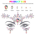 MAYCREATE Face Gems Rhinestone Face Decoration Jewelry Sticker For Women Girls Mermaid's Tears Makeup Sticker Artist Temporary Eyes Decor Crystal Face Jewels for Festival, Party, Rave